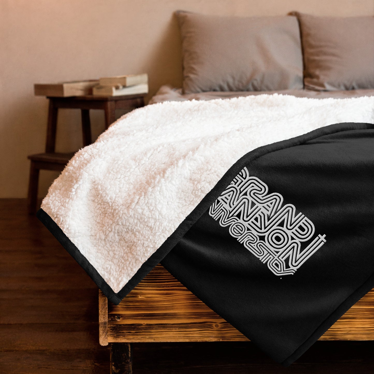 GCU Three Lined Cross Premium Sherpa Blanket - Embroidered