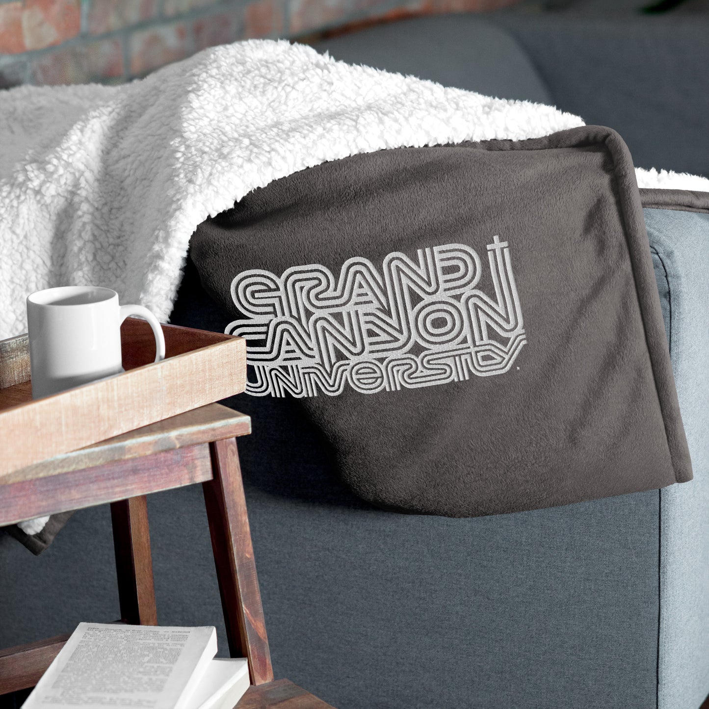 GCU Three Lined Cross Premium Sherpa Blanket - Embroidered