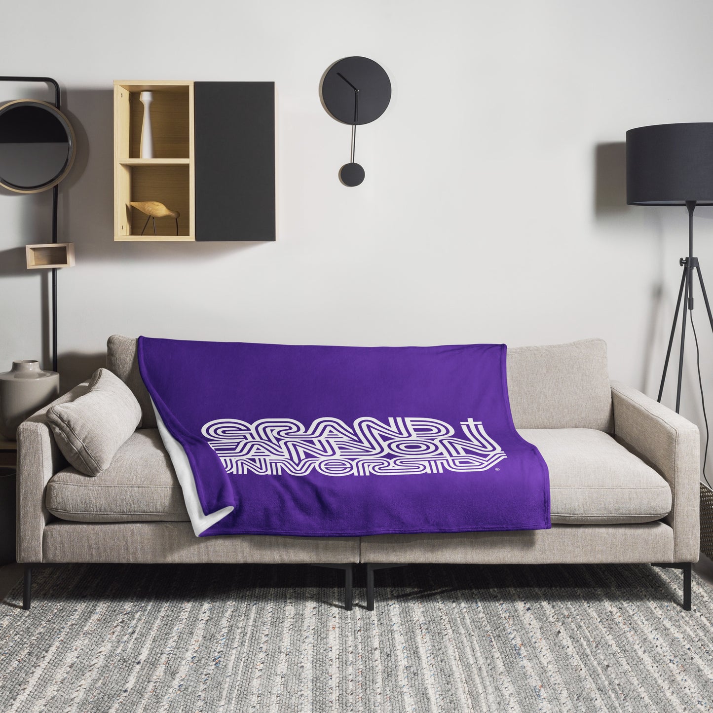 GCU Three Lined Cross Throw Blanket - Purple