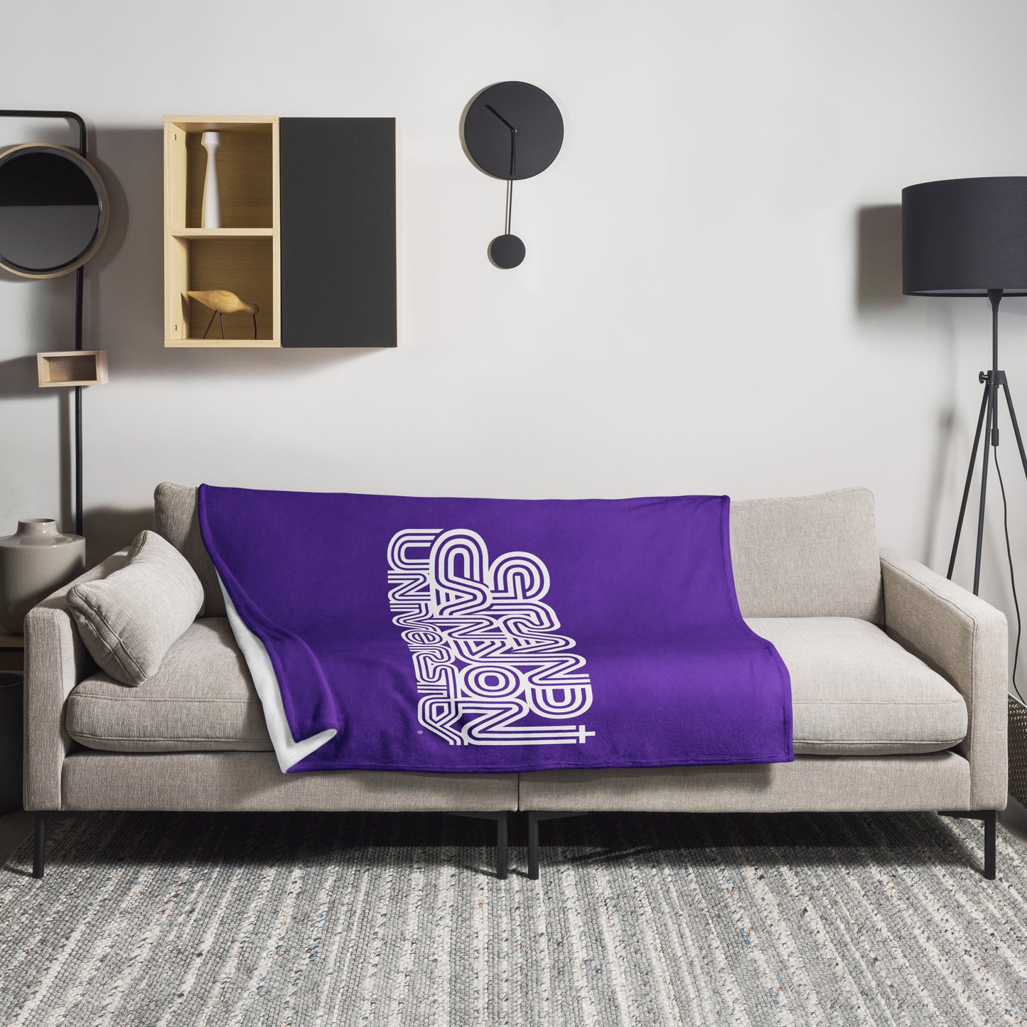 GCU Three Lined Cross Throw Blanket - Purple