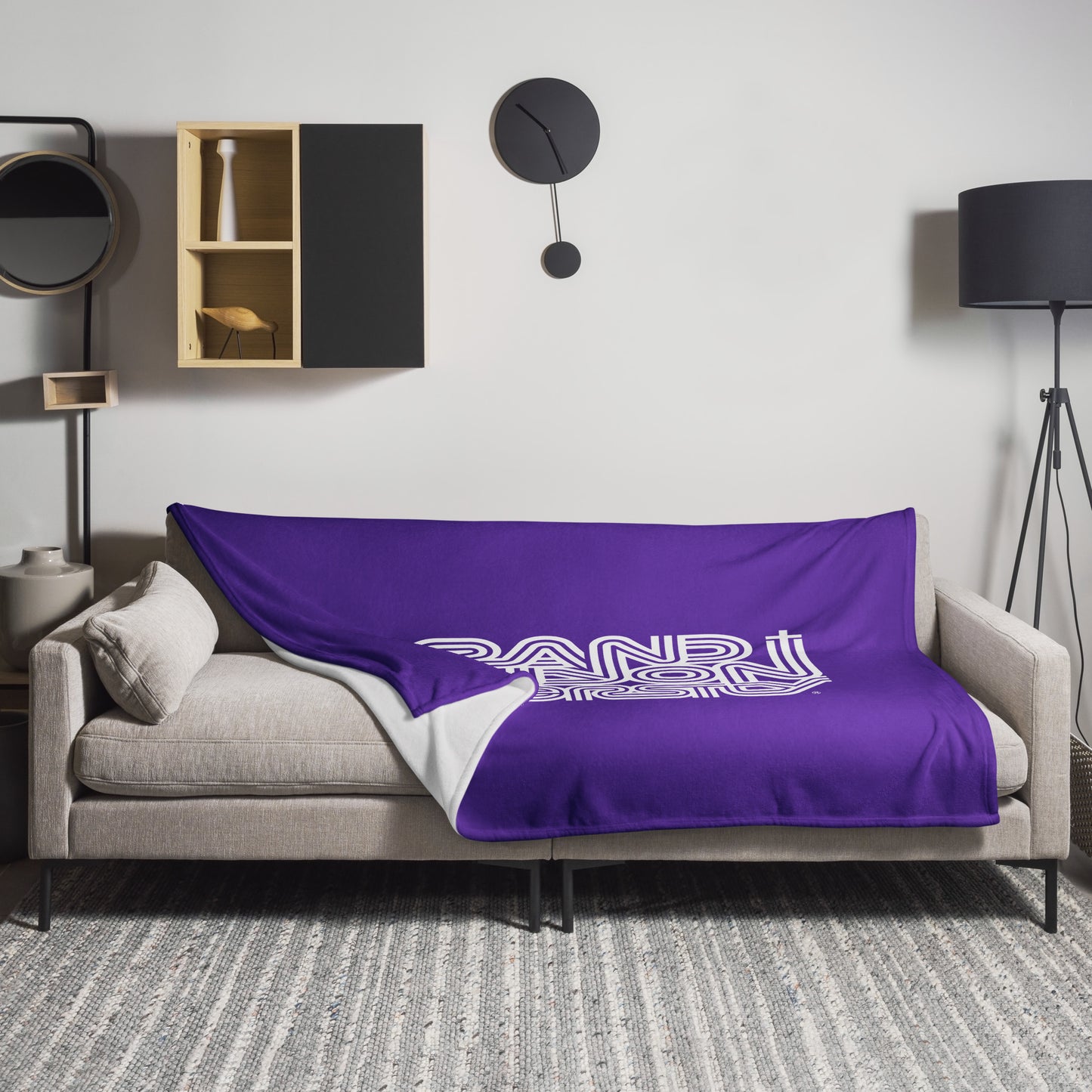 GCU Three Lined Cross Throw Blanket - Purple
