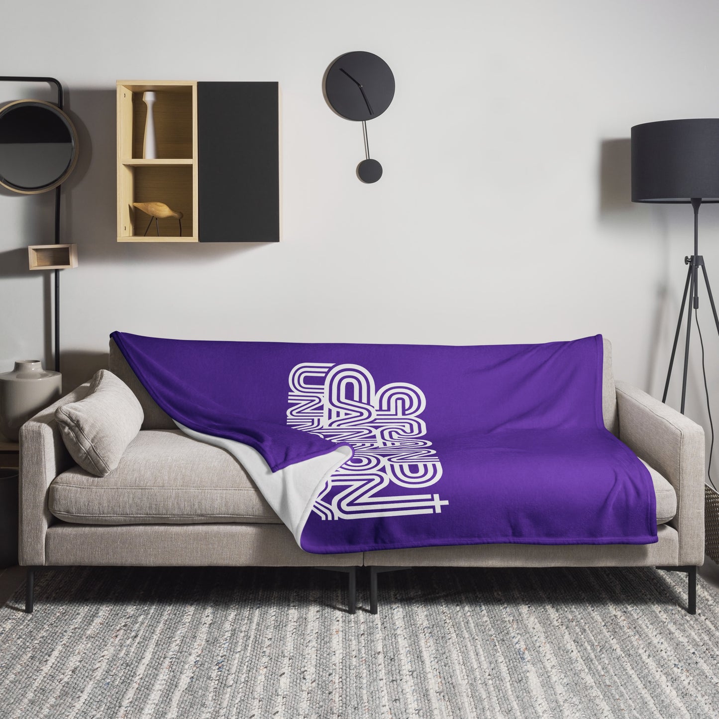 GCU Three Lined Cross Throw Blanket - Purple