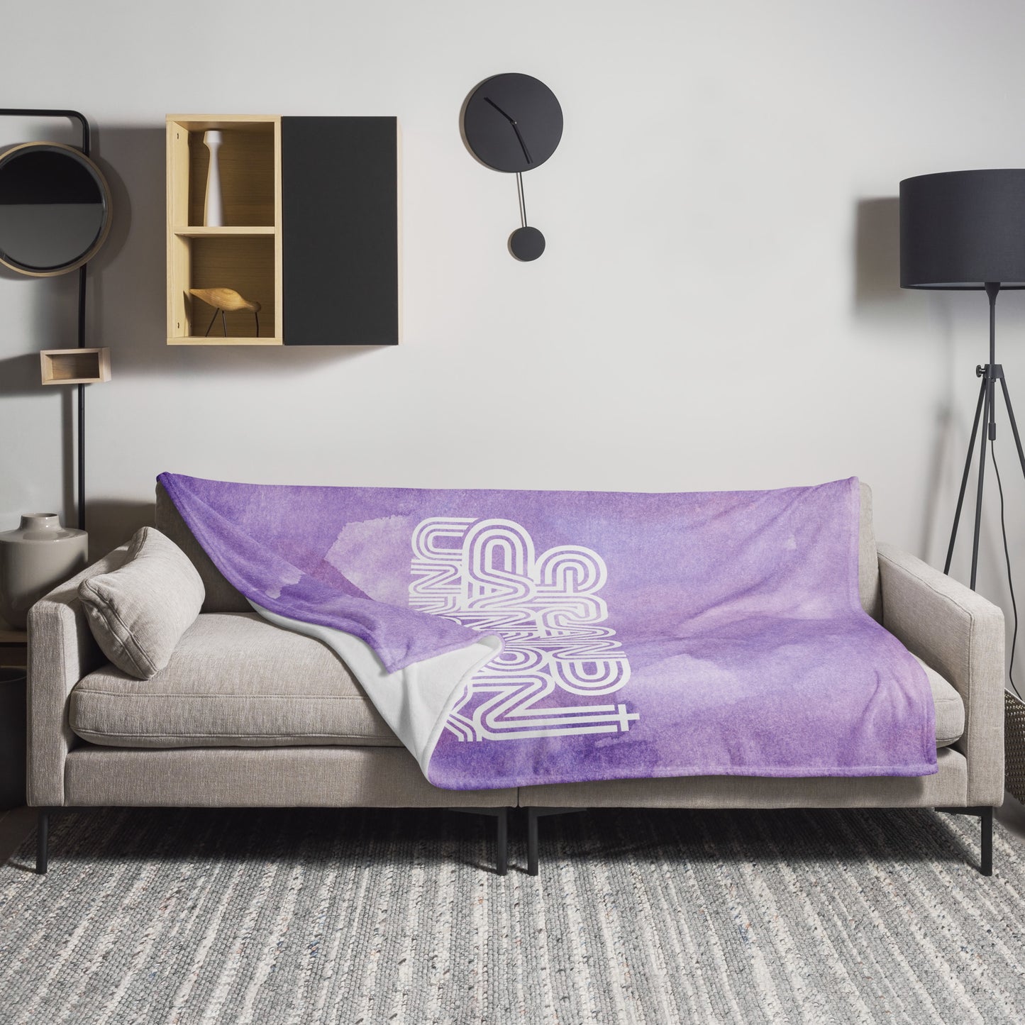 GCU Three Lined Cross Throw Blanket - Watercolor